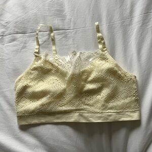 Coobie Cream Bandeau with Adjustable Straps and Scalloped Neckline
